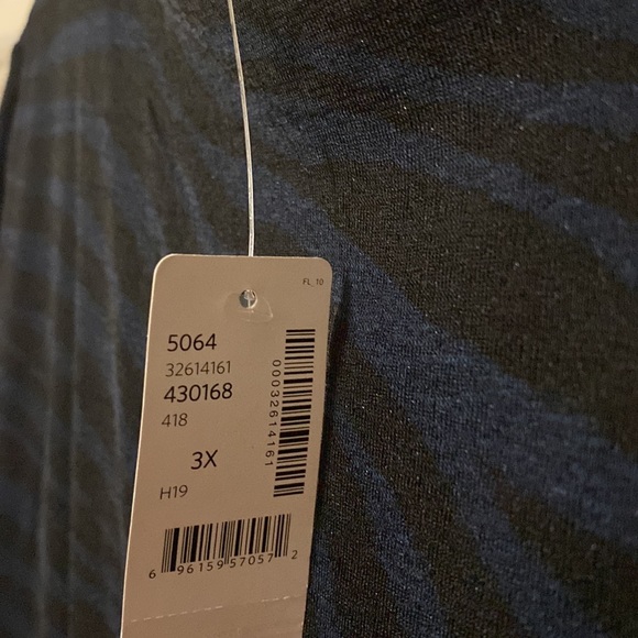 Long sleeve blue and black zebra print maxi dress 3X - Picture 5 of 9